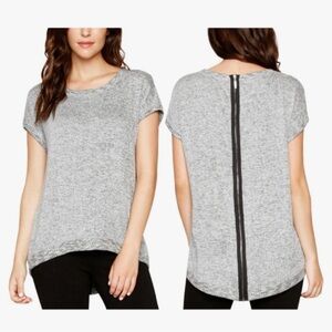 Heather gray shirt with zipper down the back